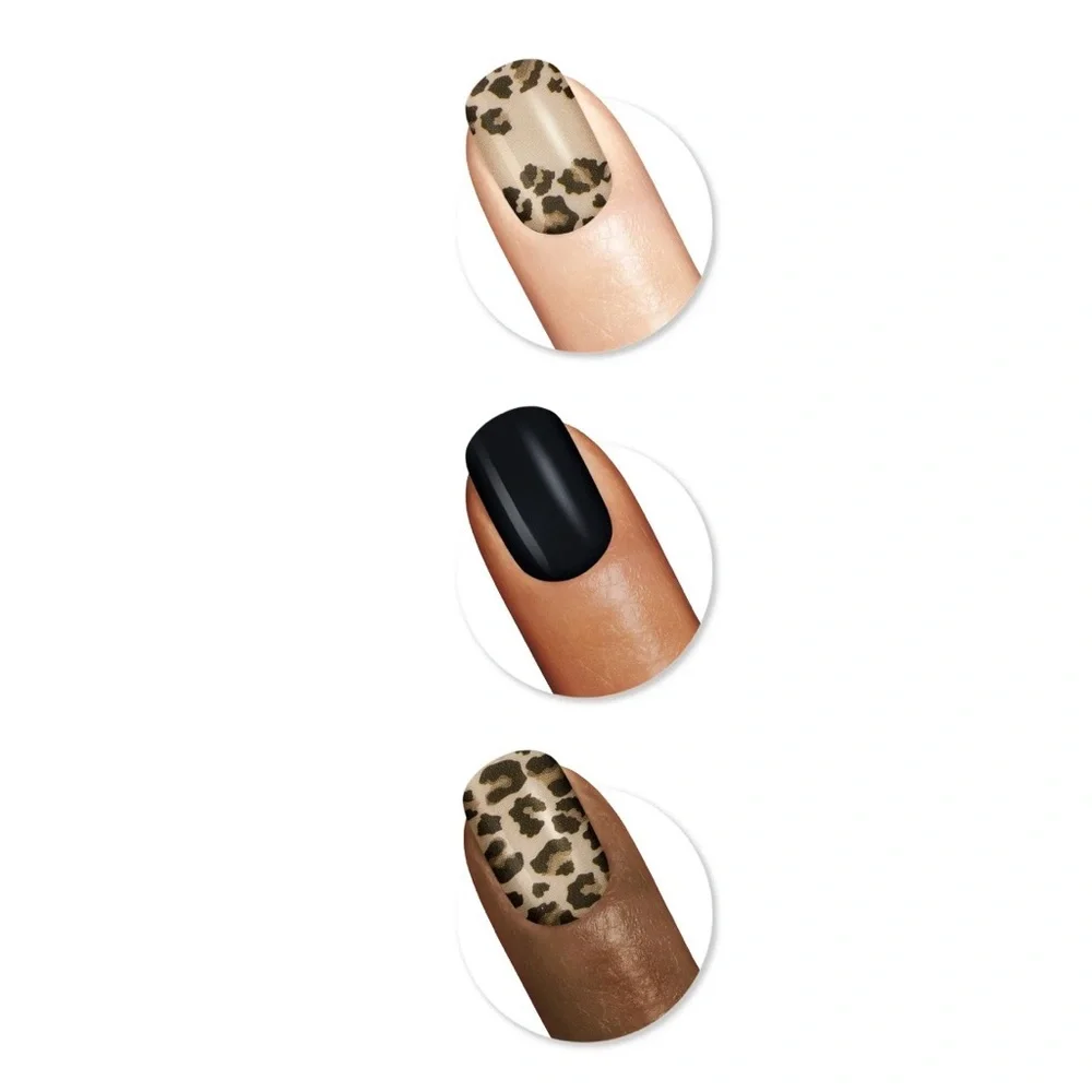 Leopard and Black Nail Strips - Picture 2 of 4